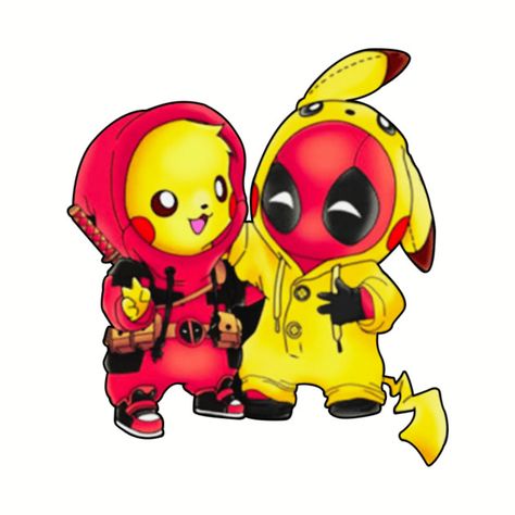 pikachu Pokemon and Deadpool Pikapool T-shirt - Deadpool2 - T-Shirt | TeePublic Stitch And Pikachu, Cute Deadpool, Pikachu Wallpaper Iphone, Deadpool Pikachu, Pikachu Drawing, Pikachu Pikachu, Deadpool Art, Pikachu Art, Cool Pokemon Wallpapers