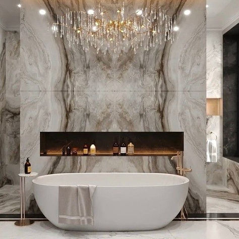 Rate it 1-10 ❤️ . . . 📸 @elishka.de - Double tap if you 💗 this! Follow @bathroom_decor . #bathroomsofinstagram #bathroomdecor… | Instagram Elegant Bathroom Luxury, Stand Alone Bath Tub, Luxury Bathroom Master, Bathroom Interior Design Luxury, Elegant Bathroom Design, Bathroom Interior Design Modern, Bathroom With Tub, Modern Luxury Bathroom, Luxury Bathroom Master Baths