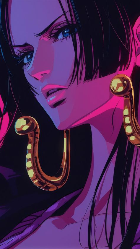 4k HD Wallpaper: Boa Hancock in Neon Glow One Piece Boa Hancock Wallpapers, Boa Wallpaper, Boa Hancock Wallpaper Hd, Boa Hancock Fanart, Boa Hancock Wallpaper, Hancock Wallpaper, Bao Hancock, Maiev Shadowsong, One Piece Boa Hancock