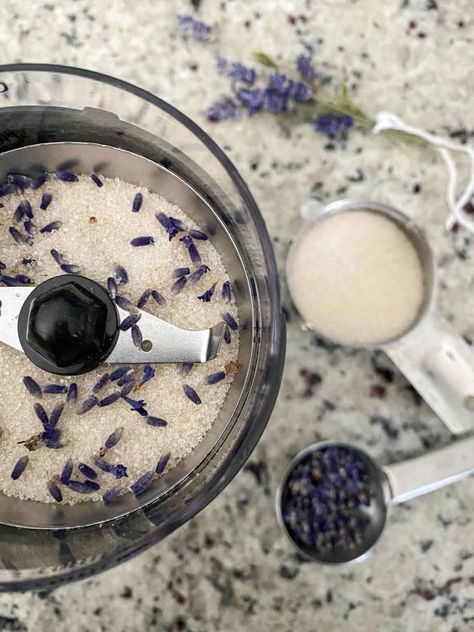 Lavender Sugar Recipe, Edible Lavender Recipes, Lavendar Recipe, Lavender Stuff, Cottage Core Recipes, Yoga Cues, Lavender Powder, Lavender Salt, Edible Lavender