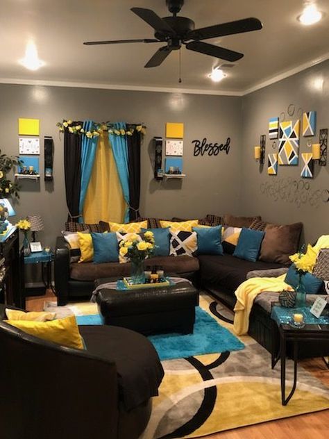 Black Brown Yellow Living Room, Yellow And Brown Living Room, Floor Bed Decor Ideas, Bed Decor Ideas, Bed Decorating Ideas, Yellow Decor Living Room, Girl Apartment Decor, No Bed, Apartment Decorating Living