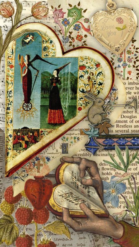 Medieval Moodboard, Medieval Aesthetic, Whimsical Heart, Historical Eras, Heart Vintage, Moodboard Aesthetic, Aesthetic Shuffles, Valentines Wallpaper, Collage Artwork