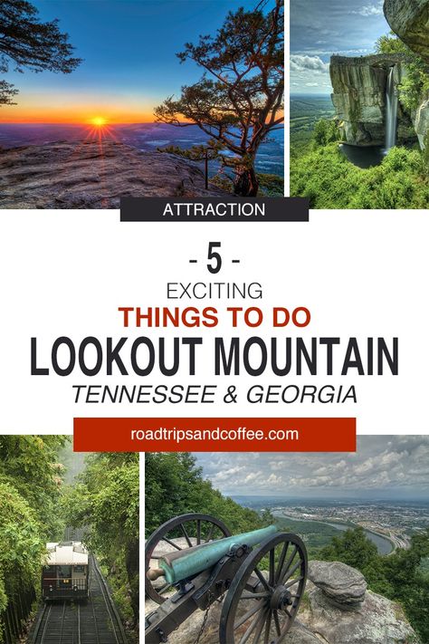 Rock City Chattanooga, Lookout Mountain Georgia, Lookout Mountain Tennessee, Tennessee Road Trip, Ruby Falls, The Big Three, Hiking Places, Mountains Aesthetic, Georgia Vacation