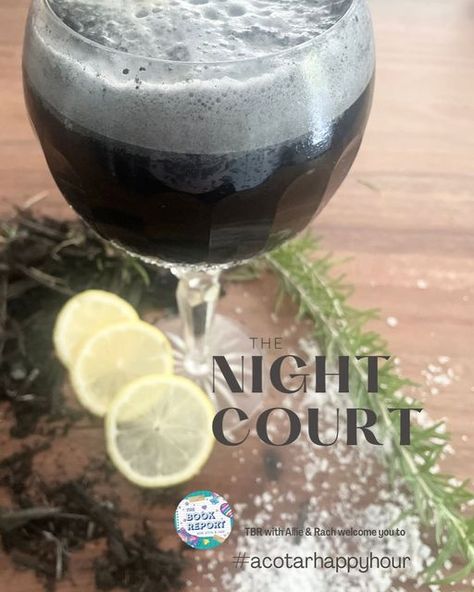 Velaris Starfall Ball, Acotar Cocktails Ideas, Night Court Cocktail, Acotar Drink Recipes, Acotar Snacks, Acotar Themed Drinks, Acotar Inspired Drinks, Book Inspired Cocktails, The Night Court Acotar