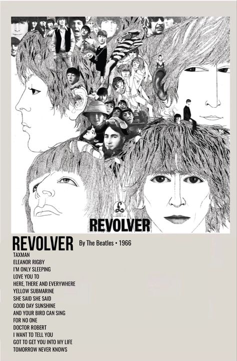 minimal polaroid album poster for the beatles, revolver The Beatles Minimalist Poster, The Beatles Music Poster, The Beatles Album Covers, Polaroid Albums, Earl Cave, The Beatles Revolver, The Beatles Poster, Tomorrow Never Knows, Beatles Album Covers