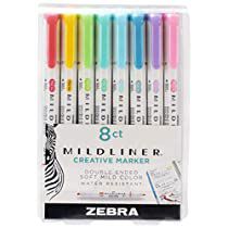 Erasable Highlighters, School Wishlist, Mildliner Highlighters, Pastel Highlighter, School Bag Essentials, Zebra Mildliner, Highlighter Set, Cool School Supplies, Highlighters Markers