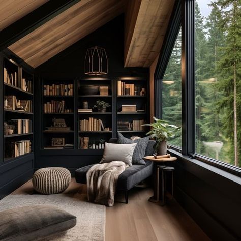 Cabin Room, Decor Western, Smart Tiles, تصميم للمنزل العصري, Home Library Design, التصميم الخارجي للمنزل, Cabin Interior, Cabin Living, Hus Inspiration