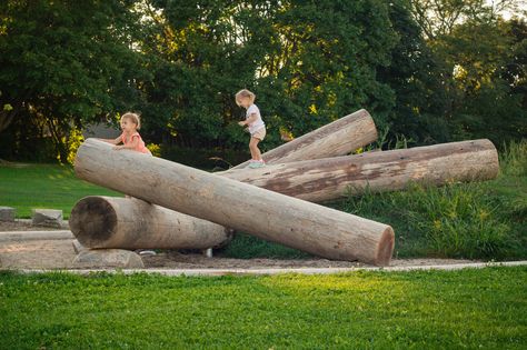 fallen-log-playground-natural-outdoor-playspace - Earthscape Play Natural Outdoor Playground, Natural Play Spaces, Outdoor Play Spaces, Play Garden, Outdoor Play Areas, Natural Playground, Playground Design, Outdoor Classroom, Play Structure