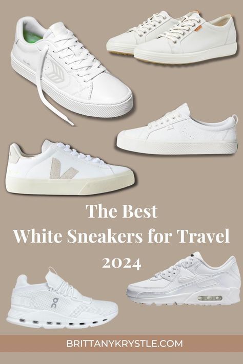 When it comes to finding that perfect white sneaker, prioritize comfort. These are the 38 best white sneakers for women that blend cushion, quality, and style for maximum outfit versatility. From chic minimalist leather sneakers to clean casual canvas platforms, you’ll find the most comfortable white sneakers for daily wear and travel. White Shoe Outfits For Women, Women’s Sneaker Outfits, White Tennis Shoes For Dresses, White Walking Sneakers, White Work Sneakers, Cute White Tennis Shoes For Women, White Fashion Sneakers Women, White Casual Shoes For Women, Outfits With White Sneakers Women