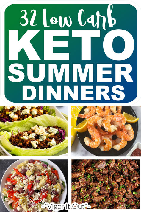 Keto summer dinner recipe ideas to stay on a low carb diet this summer. Enjoy these Keto summer dinners all season long. Lots of low carb BBQ meals and some other easy summer dinners. Yummy ideas for your low carb Ketogenic diet plan to enjoy all summer long. Keto Meal Easy, Easy Quick Low Carb Meals, Weeknight Dinner Ideas Low Carb, Good Low Carb Dinners, Low Carb Menus Menu Eating Plans, Low Carb Gluten Free Dinner, Meal Planning Keto, Low Carb Light Dinner Ideas, Low Carb Delicious Dinners