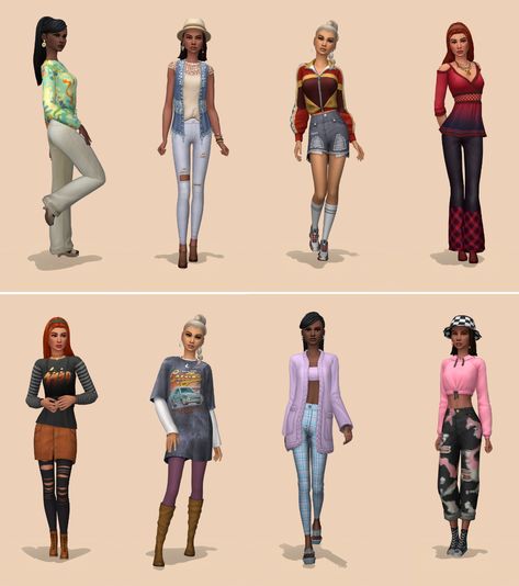 Sims No Cc, Cute Sims 4 Base Game Outfits, Sims 4 Base Game Outfits Ideas, Sims Challenge, Free Sims 4, Casas The Sims 4, Sims 4 Teen, Sims 4 Characters, Sims Four