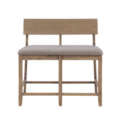 Counter Height Bench, Traditional Farmhouse, Wood Counter, Counter Bar Stools, Wooden Bench, Upholstered Bench, Fabric Seat, Grey Wash, Bench Furniture