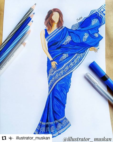 Croquis, Priyanka Chopra Saree, Masaba Gupta, Fashion Sketching, Drawing Dresses, Fashion Illustration Collage, Fashion Design Books, Fashion Figure Drawing, Fashion Illustrations Techniques