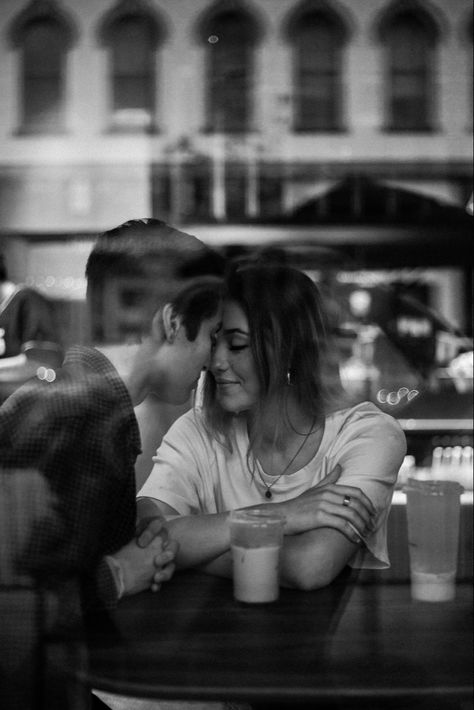 Couple In Cafe Photography, Bakery Couple Aesthetic, Cafe Couple Pictures, Starbucks Couple Photo Ideas, Couple Coffee Photoshoot, Couple Drinking Coffee Aesthetic, Coffee Shop Couple Aesthetic, Couple Coffee Photography, Engagement Photoshoot Coffee Shop