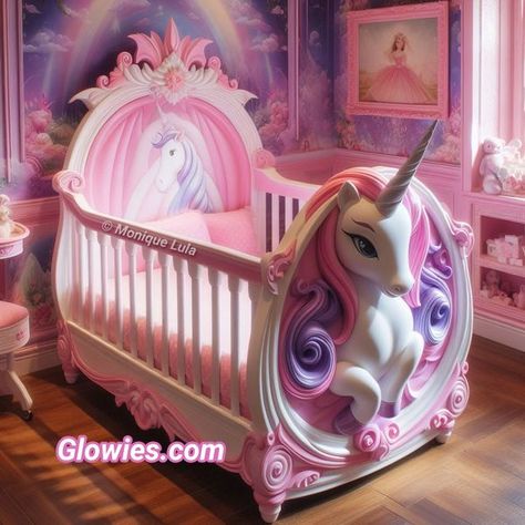 Cots, Barbie Playhouse, Unicorn Baby Room, Monique Lula, Baby Crib Bedding, Pink Bedroom, Baby Cribs, Baby Bed, Baby Room