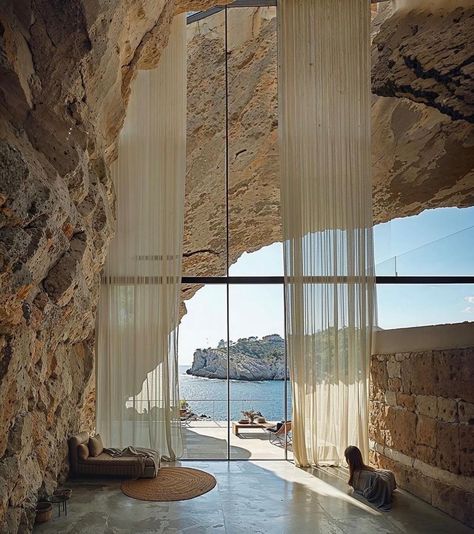 Wake up to this 🩵 Slow Architecture, Earthy House, Modern Industrial House, Evil Lair, Sea View House, Nature Views, Retro Interior Design, Project Work, View House