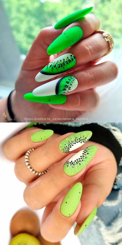 Fruit Nail Designs, Fruit Nail, Fruit Nails, Fruit Nail Art, Kiwi Fruit, Best Fruits, Beauty Make Up, Kiwi, Nail Inspo