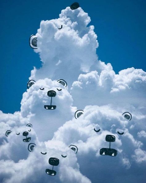 Mises En Page Design Graphique, Instagram Design Creative, Funny Characters, Snap Streak Ideas Easy, Ephemeral Art, Cloud Illustration, Cloud Photos, Draw Shapes, Fluffy Clouds