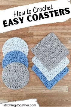 Learn how to crochet a coaster with this step by step guide. The tutorial will walk you through the free crochet patterns for two different types of coasters, round and square. Grab your hook and let's get started! Knit Coaster, Crochet Project Free, Beginning Crochet, Crochet Coasters Free Pattern, Crochet Patterns Free Beginner, Crochet Coaster, Crochet Coaster Pattern, Easy Crochet Projects, Round Coasters