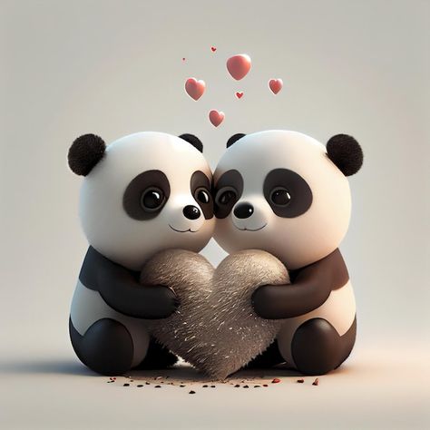 Panda Couple Wallpaper, Love Panda Wallpaper, Panda Love Couple, Bear And Panda Couple, Panda Pic, Couple Panda, Panda Couple, Panda Kawaii, Cute Panda Cartoon