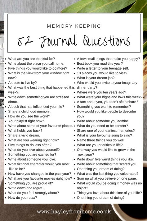 52 Journal Questions Journal Prompts, Life Planner, Journal Questions, Vie Motivation, Journal Writing Prompts, Bullet Journaling, Bullet Journal Inspiration, Journal Writing, The Words