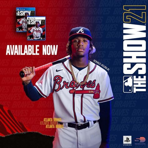 Aa on Instagram: “Fan made MLB:the show with Acuña jr. #mlb #theshow #ea #braves #acuñajr #edits #game #baseball” Atlanta Braves, Fan, Mlb, Baseball, Atlanta, Mlb The Show, Baseball Cards, On Instagram, Quick Saves