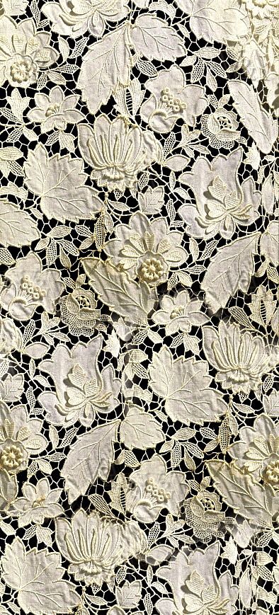 coquita Types Of Lace Fabrics, Flower Fabric Texture, Romance Background, Murmuring Cottage, Romantic Fabric, Lace Collage, Floral Cutwork, Venetian Lace, Cutwork Lace