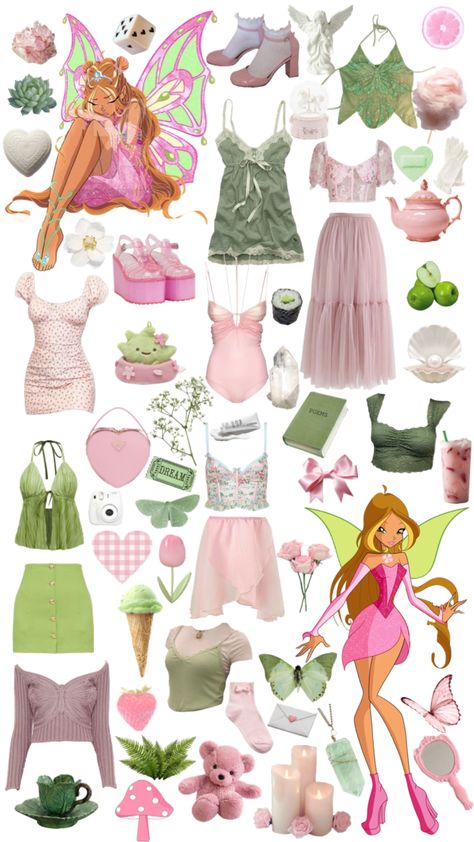 #winxclub #flora Wind Flora Costume, Winx Club Aesthetic Outfits Flora, Flora Winx Style, Wind Club Flora Outfit, Winx Club Flora Cosplay, Winx Club Flora Halloween Costumes, Winx Flora Aesthetic Outfits, Winx Fashion Aesthetic, Winx Club Inspired Outfits Flora