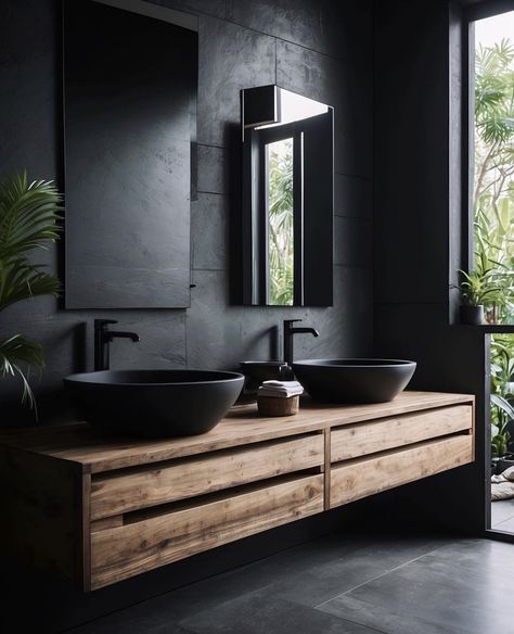 🖤 B L A C K  B A T H R O O M S 🖤

Which is your favourite dreamy dark bathroom? To see them all visit www.instagram.com/britishhomedesignideas


credit: 
📸@bali_interior_ideas @naira_interior_official
___________________

Follow @britishhomedesign for daily inspiration.

• BHD is a multi-award winning, Norfolk based, Architecture & Interior Design Studio tagging inspirational home design with our label of approval •
___________________ Krabi, Bali Bathroom Design, Bali Bathroom, Rustic Home Interior, Dark Bathroom, Room View, Krabi Thailand, Black Bath, Home Decor On A Budget