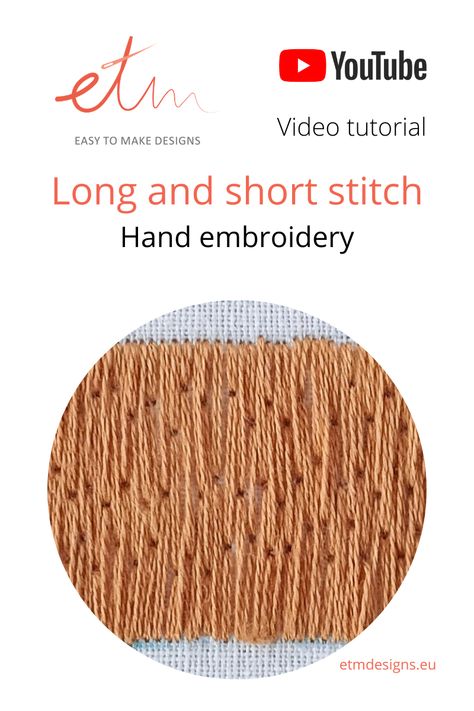 Embroidery Needle Painting, Long And Short Stitch Video, Long Short Stitch Embroidery, Needle Painting Embroidery, Freestyle Embroidery, Embroidery Video, Needle Painting, Short Hand, Stitch Diy