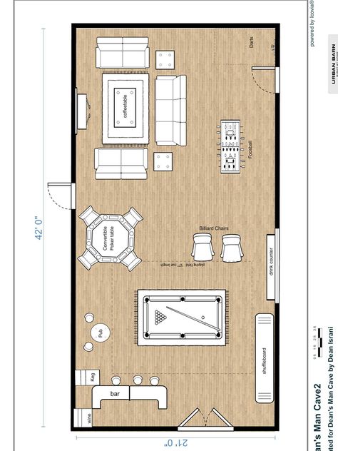 Man cave layout 2 Man Cave Layout, Man Cave Plans, Game Room Layout, Garage Game Rooms, Man Cave Design, Basement Layout, Man Cave Room, Game Room Basement, Game Room Family