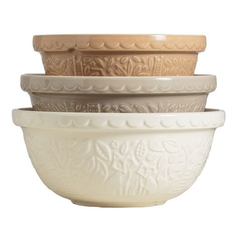 Mason Cash In the Forest Mixing Bowls 3 Piece Set by World Market Mixing Bowl Set, Serving Bowl Set, Batter Bowl, Soup Bowl Set, Kitchen Bowls, Set Ideas, Cooking Essentials, Mixing Bowls Set, Mixing Bowls