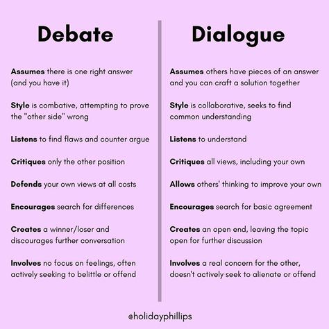 Holiday Phillips on Instagram: “I think a lot about how we can talk about complex and polarizing issues. I find that often the only way we think we can engage when people…” Tumblr, Teaching Debate, Debate Tips, Debate Memes, Assertiveness Training, Caterina Scorsone, Public Speaking Tips, Lgbt Rights, Healthy Relationship Tips