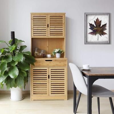 ad eBay - VEIKOUS 30" W Sideboard Kitchen Storage Cabinet with Removable Shelves + Drawer - Buy Now, click the link (eBay) Pantry Cabinet Storage, Kitchen Pantry Doors, Storage Hutch, Kitchen Pantry Cabinet, Microwave Stand, Pantry Storage Cabinet, Storage Cabinet With Drawers, Bamboo Shelf, Salon Suites