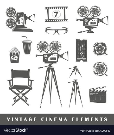 Camera Film Tattoo, Ticket Cinema, Arm Tattoos For Guys Forearm, Camera Tattoos, Camera Illustration, Film Projector, Camera Drawing, Camera Tattoo, Movie Tattoos