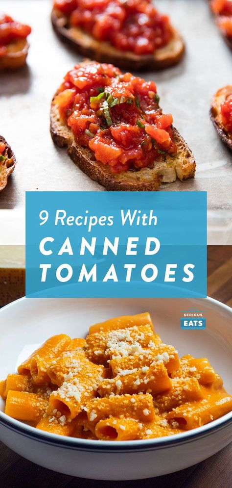 Tomato Canned Recipes, Dishes With Diced Tomatoes, Recipes With Petite Diced Tomatoes, Petite Diced Tomatoes Recipes, What To Do With Canned Tomatoes, Leftover Crushed Tomatoes, Canned Tomato Pasta Recipe, Recipes Using Tomato Puree, Chopped Tomato Recipes