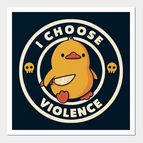 Funny, Ducks, Humour, Design, Small Knife, Funny Duck, Yellow Duck, I Choose, Humor