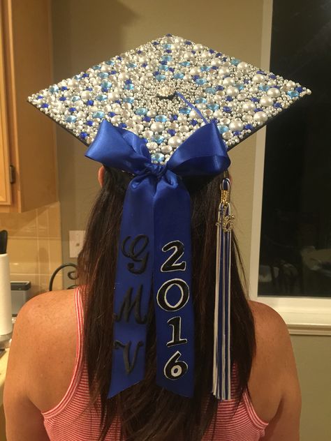 Blinged graduation cap College Grad Cap Ideas, Grad Cap Decorated, Graduation Cap Decoration Diy, High School Graduation Cap Decoration, High School Graduation Cap, College Graduation Cap Decoration, Grad Hat, Grad Cap Designs, College Graduation Cap