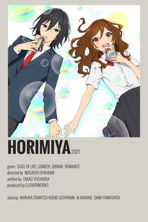 horimiya minimalist poster #horimiya Collage Mural, Best Romance Anime, Anime Wall Prints !!, Anime Suggestions, Film Posters Minimalist, Poster Anime, Anime Printables, Anime Watch, Anime Titles