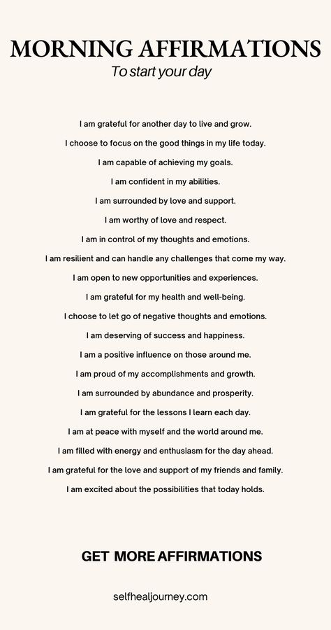 Affirmation Ideas For Women, 30 Days Of Affirmations, Words Of The Day Positive, Daily Affirmations For A Good Day, Affirmation Morning Daily, Positive Affirmation Words, 365 Daily Quotes Inspiration, Powerful Positive Quotes, Words Of Affirmation To Self