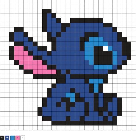 Pixel Art Pattern Stitch, Pixel Art Disney Characters, Stitch Disney Pixel Art, Perler Bead Patterns Stitch, Pixel Art Ideas Simple, Roblox Pixel Art, Simple Pixel Art Patterns, Stitch Perler Beads, Pixel Art Stitch