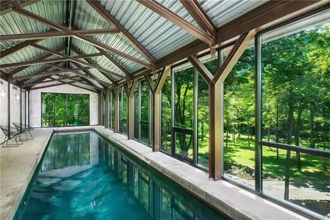 Lap Pool of Luxury: 8 Lap Pools Ready for a Buyer to Dive In | realtor.com® Swimming Pools Kendrick Lamar, Kendrick Lamar Swimming Pools, Lap Pools Backyard, Lap Pool Designs, Small Indoor Pool, Indoor Pool House, Lap Pools, Porch Pillow, Indoor Swimming Pool Design