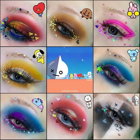 Kpop Makeup Looks, Anime Inspired Makeup, Concert Makeup Looks, Makeup Egirl, Bts Makeup, Concert Makeup, Makeup Package, Cool Makeup Looks, Inspired Makeup