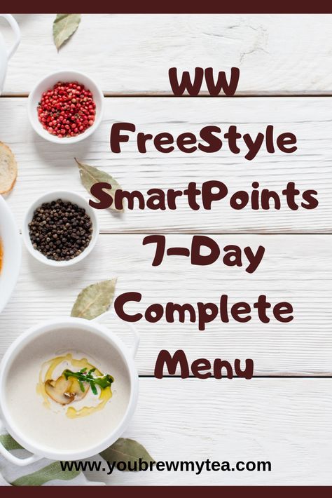 #ww #weightwatchers This is a great WW FreeStyle SmartPoints 7-Day Complete Menu to help you get on track with the Weight Watchers plan. Whether you are new to the FreeStyle program, or you’ve been doing this program since the beginning, sometimes you need a little reboot. A new fresh look at meals can really help you focus and not feel so pressured by the food aspect of the program. Weight Watchers freestyle smartpoints menu, ww menu plans, diet plans, Click on the pin to see. Weight Watchers Menu, Mlp Recipes, Ww Meal Plan, Weight Watchers Lunches, Weight Watchers Plan, Weight Watchers Tips, Ww Meals, Weight Watchers Meal Plans, Cucumber Diet