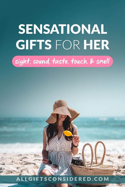 sensational gifts for her : sight, sound, taste, touch, smell Senses Gifts For Her, 5 Senses Gifts, 5 Senses Gift Ideas, 5 Senses Gift, Smell Gift, Senses Gift, 5 Sense Gift, 5 Senses, Gift Ideas For Her