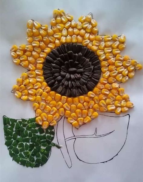Creative Grain Arts :) - Creative Art and Craft Seeds Arts And Crafts, Seed Art Ideas, Seed Art For Kids, Seed Crafts For Kids, Seeds Art, Easy Summer Crafts, Seed Craft, Spring Flower Crafts, Seed Art