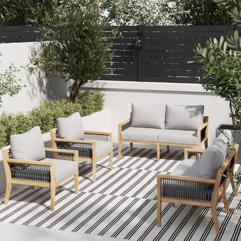 The Freya outdoor seating set is designed to give you the ultimate comfort and relaxation in your porch or poolside. Outdoor Patio Couch, Patio Cushions Outdoor, Nathan James, Porch Chairs, Outdoor Seating Set, Patio Couch, Cozy Seating, Furniture Sofa Set, Outdoor Patio Set