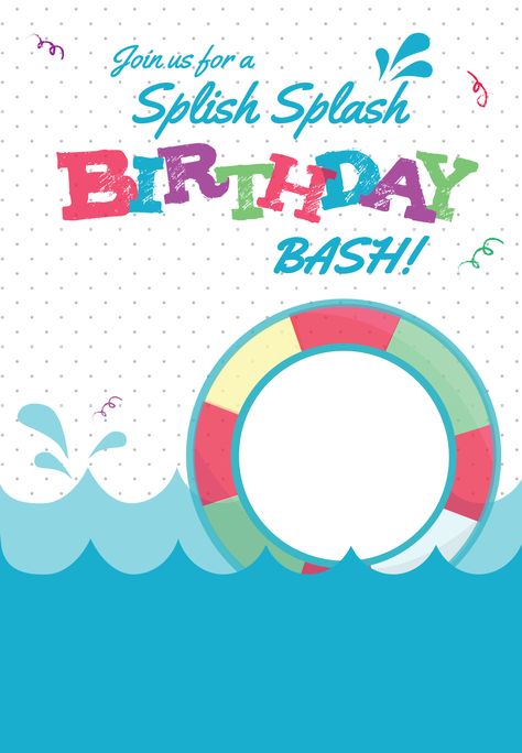 Splish Splash - Pool Party Invitation Template (Free) | Greetings Island Swim Party Invites Free Printable, Splish Splash Birthday Bash Invitations, Pool Party Template Invitation, Pool Party Birthday Invitations Free, Pool Party Invites Template, Free Pool Party Invitations Templates, Splash Party Invitations, Splish Splash Birthday Party Invitations, Pool Party Invitations Template