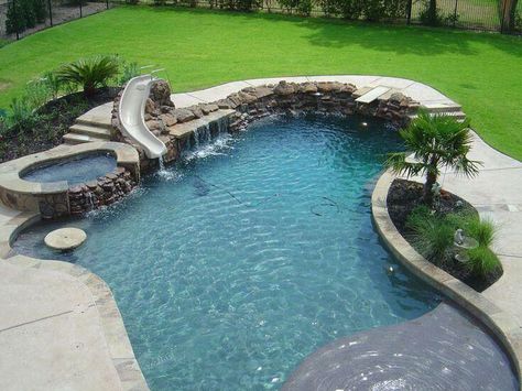 Pool Plans, Ideas De Piscina, Sports Pool, Amazing Pools, Arizona Backyard, House Castle, Beach Entry Pool, Freeform Pools, House Addition