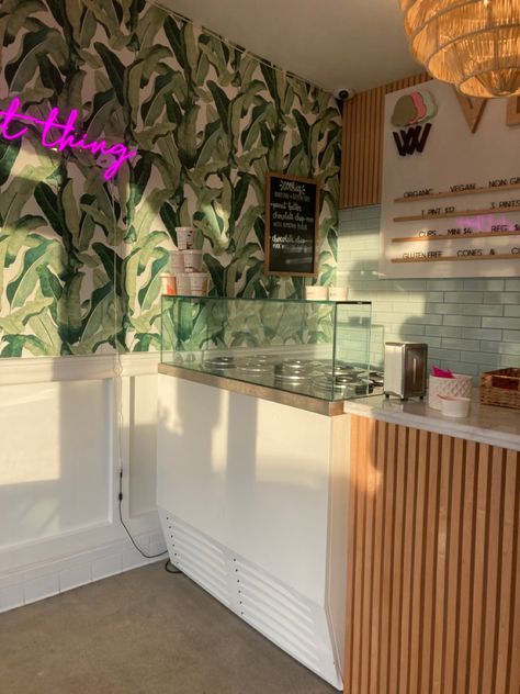 Interior Design Ice Cream Shop, Ice Cream Shop Theme, Ice Cream Interior Design Shops, Cute Ice Cream Shop Interior, Soft Serve Ice Cream Shop Design, Ice Cream Mood Board, Ice Cream Interior Design, Ice Cream Coffee Shop, Ice Cream Shop Interior Design Ideas